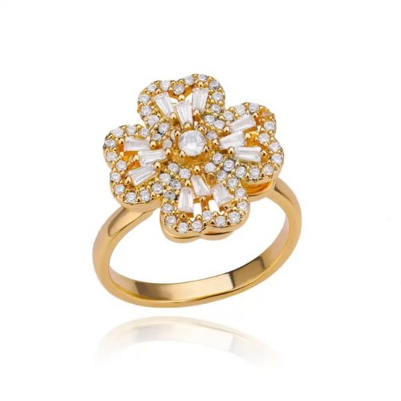 Silver Plated Rotating Four Clover Adjustable Ring - Picture 8 of 8